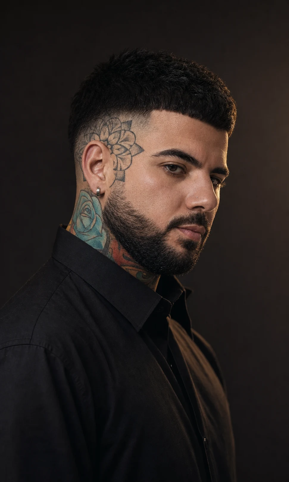 Editorial portrait of Juani, founder and master barber at Trim Labs